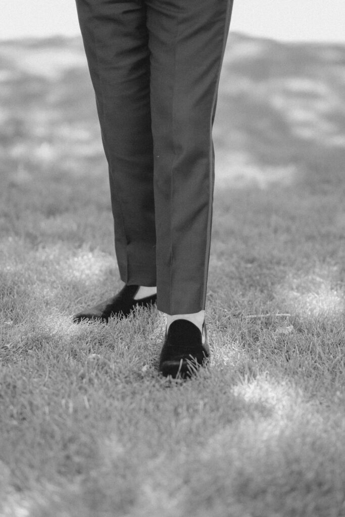grooms black velvet shoes 